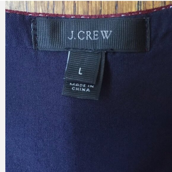 J Crew Tank Top With Embroidered Trim in Navy Blue - Picture 8 of 8